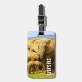 Étiquette À Bagage Eléphant africain mère et veau (Devant Vertical)