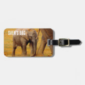 Étiquette À Bagage Eléphant africain veau bébé (Devant horizontal)