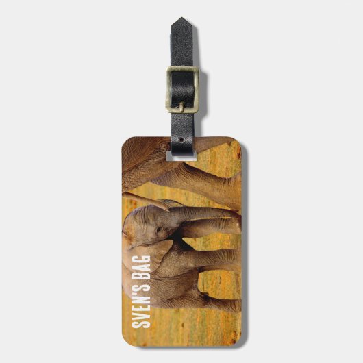 Étiquette À Bagage Eléphant africain veau bébé (Devant Vertical)