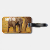 Étiquette À Bagage Eléphant africain veau bébé (Dos horizontal)