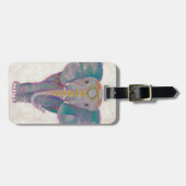 Étiquette À Bagage Eléphant asiatique zen (Devant horizontal)