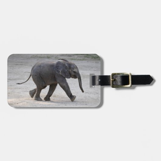 Étiquette À Bagage Eléphant bébé doux Kibali (Devant horizontal)