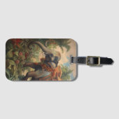 Étiquette À Bagage éléphant botanique vintage avec howdah (Devant Horizontal)