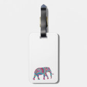 Étiquette À Bagage Éléphant coloré (Dos Vertical)