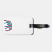 Étiquette À Bagage Éléphant coloré (Dos horizontal)