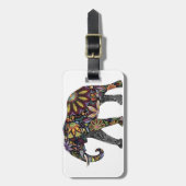 Étiquette À Bagage Éléphant coloré (Devant Vertical)