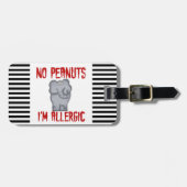 Étiquette À Bagage Éléphant d'allergie d'arachide (Devant horizontal)