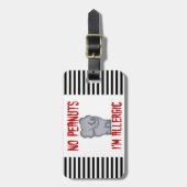 Étiquette À Bagage Éléphant d'allergie d'arachide (Devant Vertical)