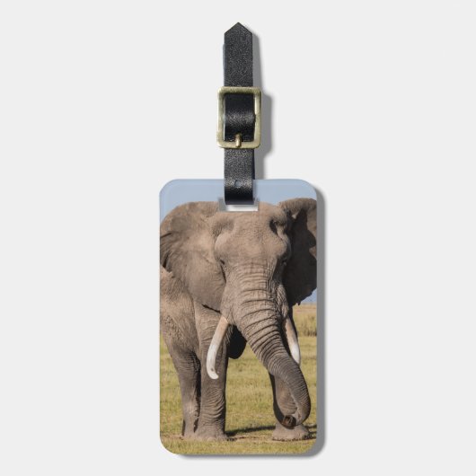 Étiquette À Bagage Éléphant dans une pose agressive (Devant Vertical)