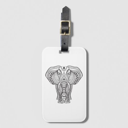 Étiquette À Bagage Éléphant d'Asie ethnique (Devant Vertical)