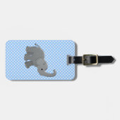 Étiquette À Bagage éléphant de bébé bleu (Devant horizontal)
