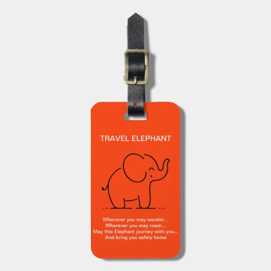 ÉTIQUETTE À BAGAGE ÉLÉPHANT DE VOYAGE (Devant Vertical)