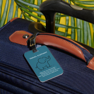 ÉTIQUETTE À BAGAGE ÉLÉPHANT DE VOYAGE