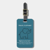 ÉTIQUETTE À BAGAGE ÉLÉPHANT DE VOYAGE (Devant Vertical)