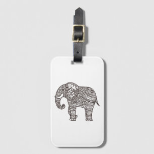 Étiquette À Bagage Éléphant décoratif de style