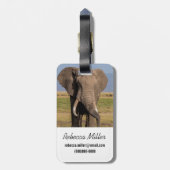 Étiquette À Bagage Éléphant en recherche (Dos Vertical)
