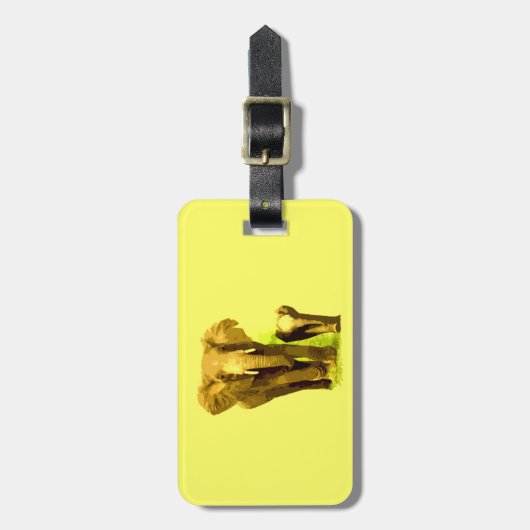 Étiquette À Bagage Eléphant et bébé Eléphant (Devant Vertical)