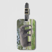 Étiquette À Bagage Eléphant gris (Devant Vertical)