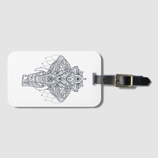 Étiquette À Bagage Éléphant inspiré (Devant Horizontal)