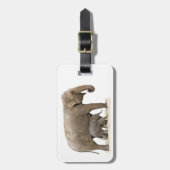 Étiquette À Bagage Eléphant mère et bébé (Devant Vertical)