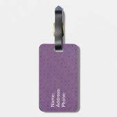 Étiquette À Bagage Éléphant mignon dans rose girly et le pourpre (Dos Vertical)