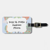 Étiquette À Bagage Éléphant mignon montant l'augmentation chaude de (Devant horizontal)