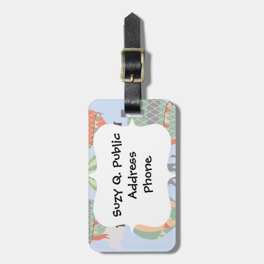 Étiquette À Bagage Éléphant mignon montant l'augmentation chaude de (Devant Vertical)