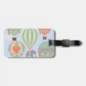 Étiquette À Bagage Éléphant mignon montant l'augmentation chaude de (Dos horizontal)