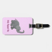 Étiquette À Bagage éléphant rose de bébé (Devant horizontal)