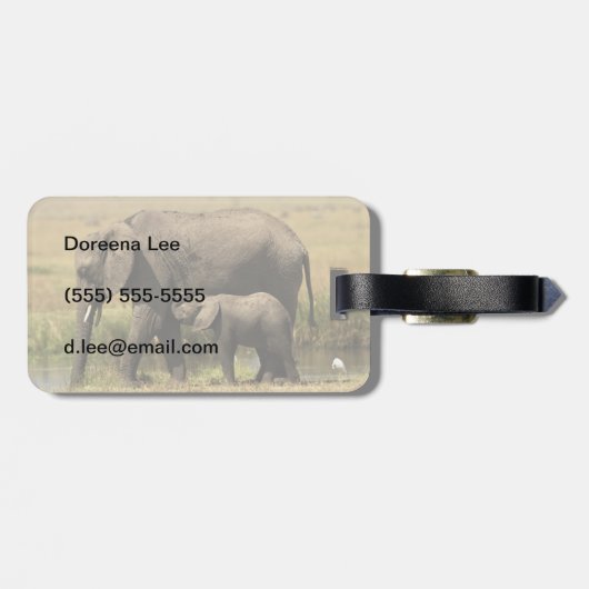 Étiquette À Bagage Eléphants africains (Dos horizontal)