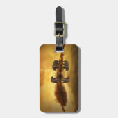 Étiquette À Bagage Eléphants asiatiques en Thaïlande sous un coucher (Devant Vertical)