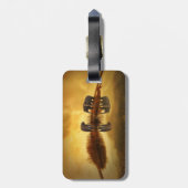 Étiquette À Bagage Eléphants asiatiques en Thaïlande sous un coucher (Dos Vertical)