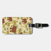 Étiquette À Bagage Éléphants Et Palmiers Au Camouflage (Devant horizontal)