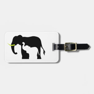 Étiquette À Bagage Eléphants noirs et blancs