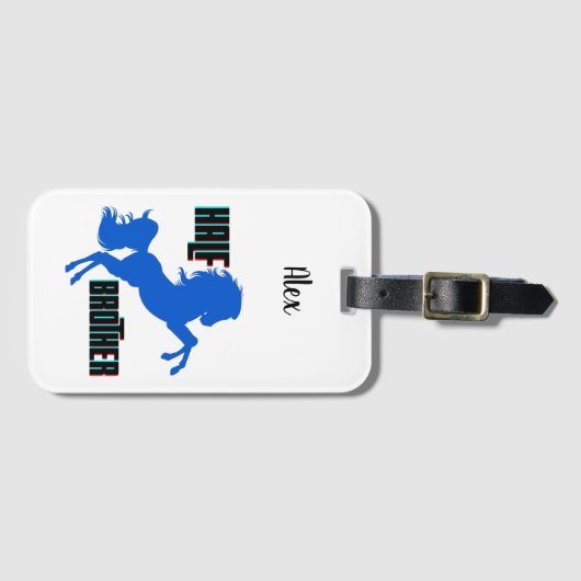 Étiquette À Bagage Élevage du cheval demi-frère (Devant Horizontal)