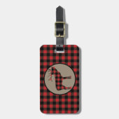 Étiquette À Bagage Elfe plaqué de buffle noir rouge (Devant Vertical)