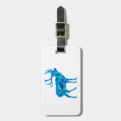 Étiquette À Bagage Elk géométrique bleu (Devant Vertical)