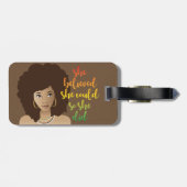 Étiquette À Bagage Elle Croyait Qu'Elle Pouvait Le Faire. | BROWN (Dos horizontal)