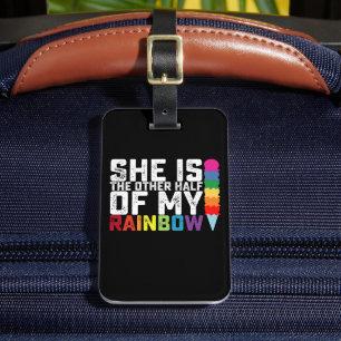 Étiquette À Bagage Elle Est L'Autre Moitié De Mon Rainbow Lesbian Gay