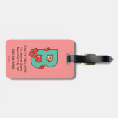 Étiquette À Bagage Elmo Alphabet | B TURQUOISE (Dos horizontal)