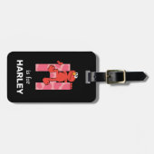 Étiquette À Bagage Elmo Alphabet | Coeurs H (Devant horizontal)