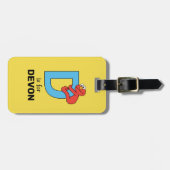 Étiquette À Bagage Elmo Alphabet | D Bleu (Devant horizontal)