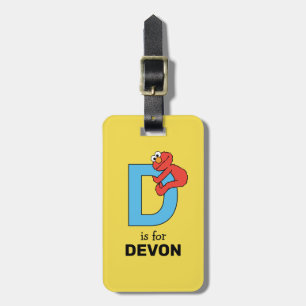 Étiquette À Bagage Elmo Alphabet   D Bleu