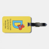 Étiquette À Bagage Elmo Alphabet | D Bleu (Dos horizontal)