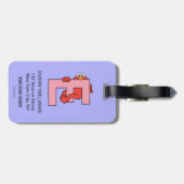 Étiquette À Bagage Elmo Alphabet | E Rose (Dos horizontal)