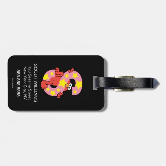 Étiquette À Bagage Elmo Alphabet | Étoile S (Dos horizontal)