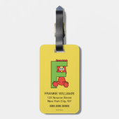 Étiquette À Bagage Elmo Alphabet | F Vert (Dos Vertical)