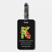 Étiquette À Bagage Elmo Alphabet | K Kiwi (Dos Vertical)