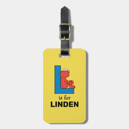 Étiquette À Bagage Elmo Alphabet | L Bleu (Devant Vertical)