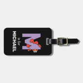 Étiquette À Bagage Elmo Alphabet | M pourpre (Devant horizontal)